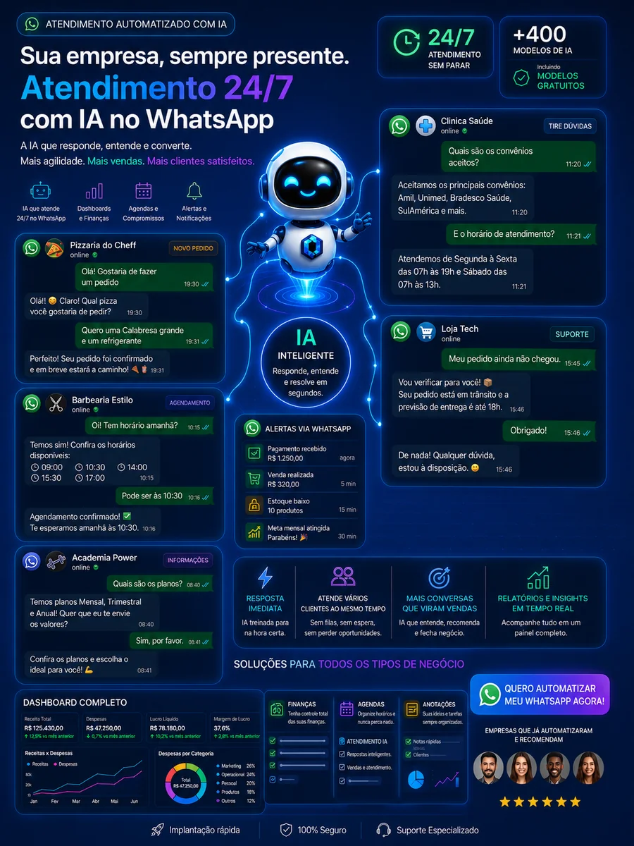 Conversa real do atendente de IA agendando um horário pelo WhatsApp